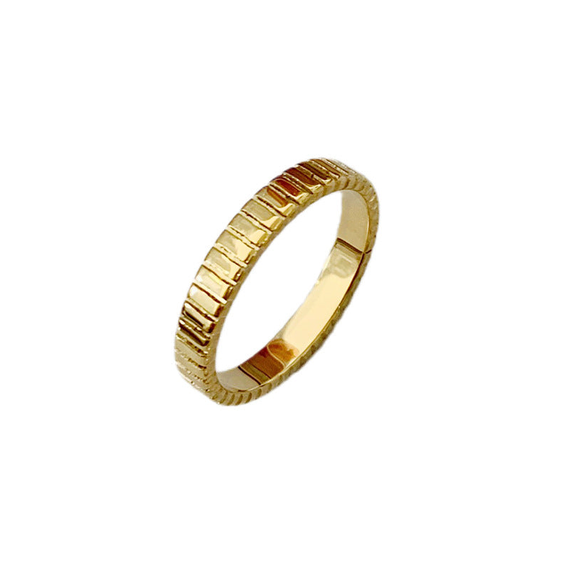 Minimalist Mix Match Gold-plated Texture Daily Rings