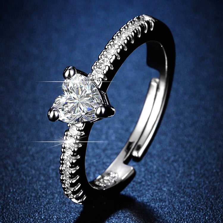 Streaming Imitation Moissanite Eight Hearts Arrows Female Karat Classic Rings