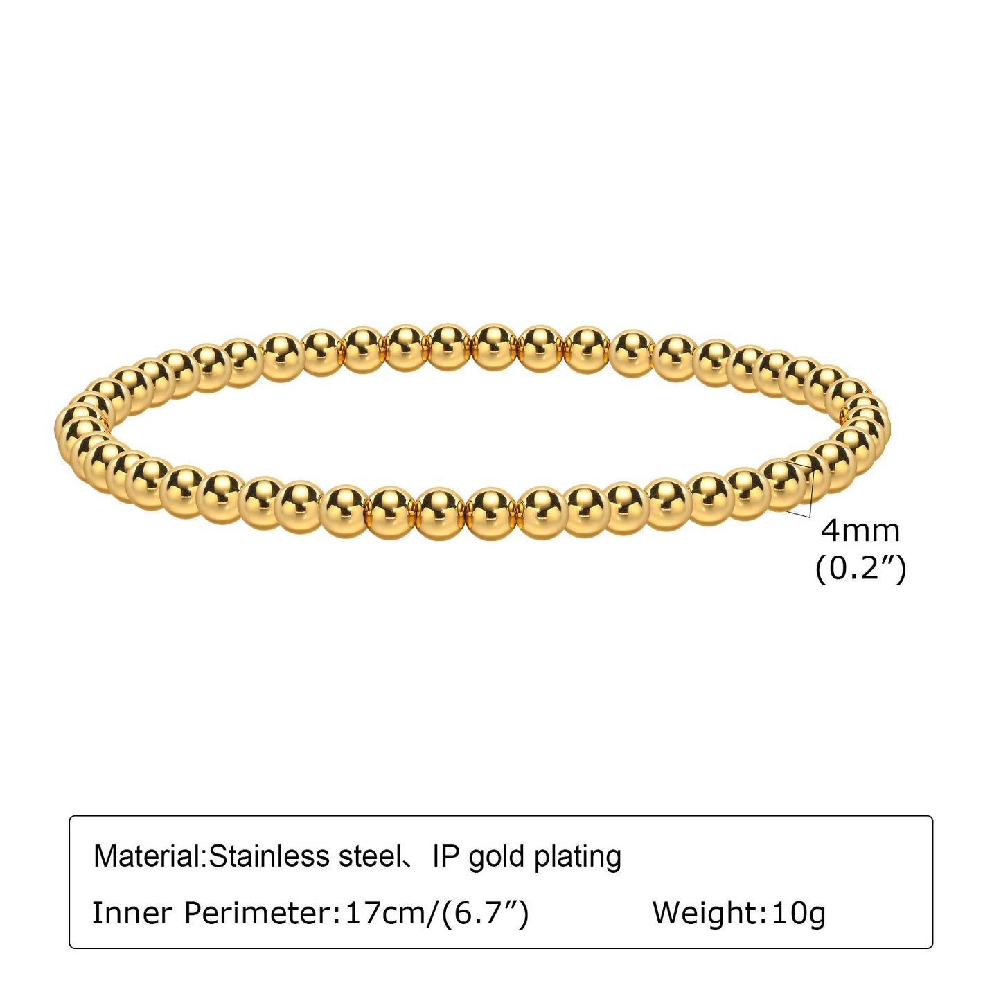 Women's Glossy Ball Beaded Golden Personality Fashion Bracelets