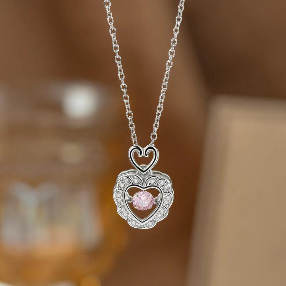 Women's Loving Heart Zircon For Light Luxury Minority Design High-grade Clavicle Necklace