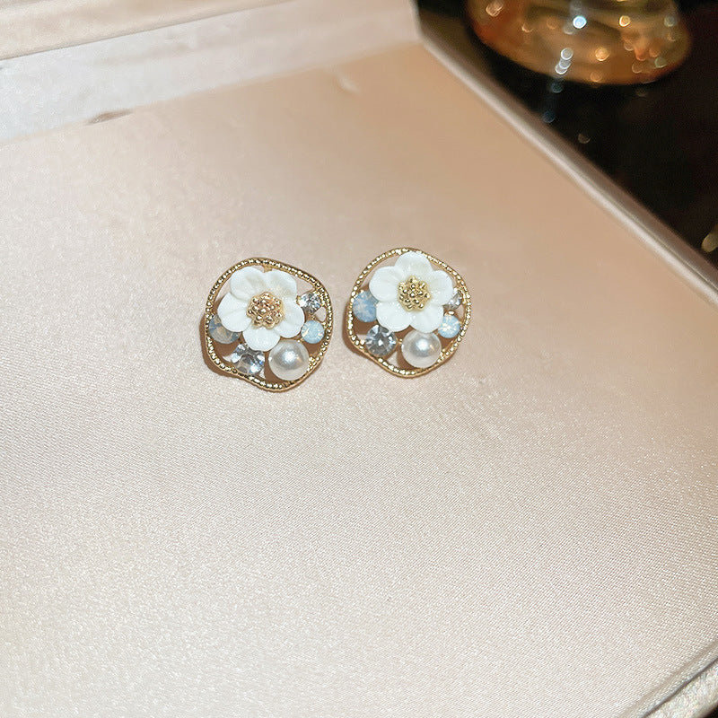 Pearl Flower Tassel Niche Temperament Atmosphere Affordable Earrings