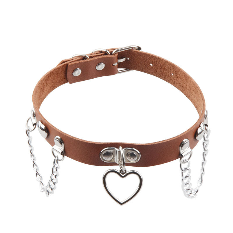 Wang Punk Chain Love Heart Fashion Street Shooting Collar