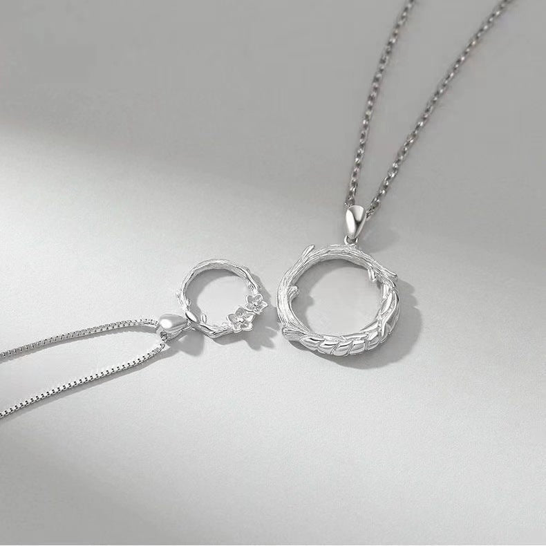 Myosotis Couple Pair Niche High Sense Thorn Flower Clavicle Chain Necklace