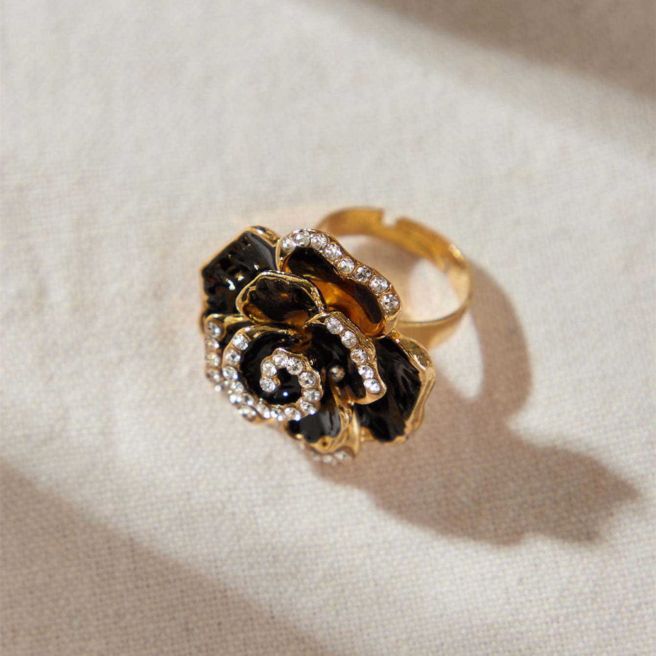 Oil Dripping Rose Creative Adjustable Alloy Rings