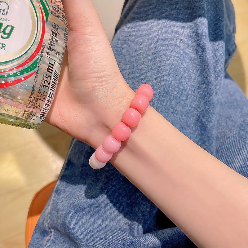 Toy Pliable Temperament Bodhi Seed Blush Gradient Color Bracelets