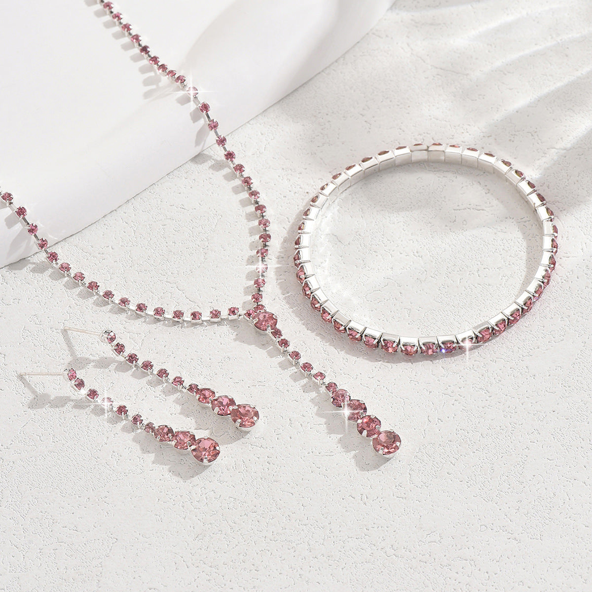 Simple Popular Ear Single Row Stretch Jewelry Set