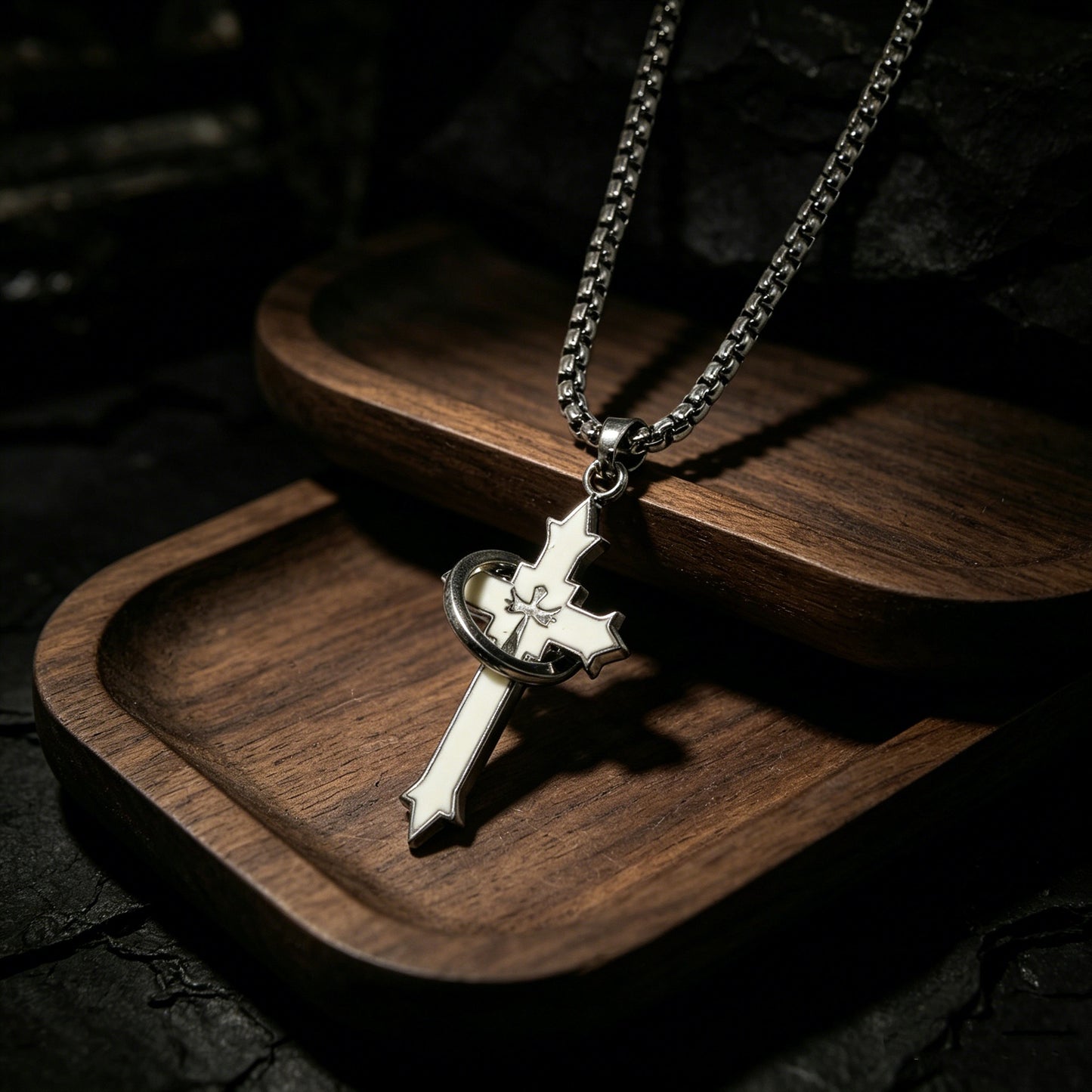 Men's Cross Versatile Personality Hip Hop Tide Necklace