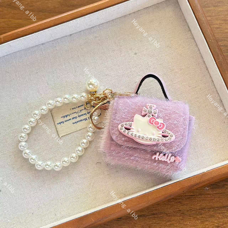Cat Earphone Bag Pearl Sweet Girly Pendants