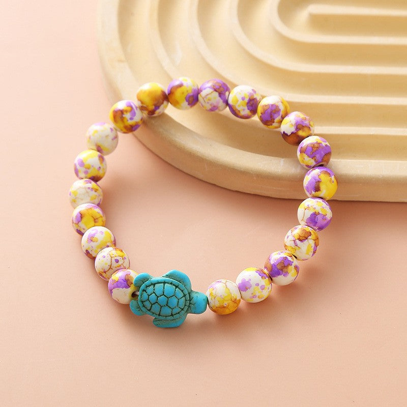 Women's Hand Cross Color Wooden Bead Beaded Bracelet