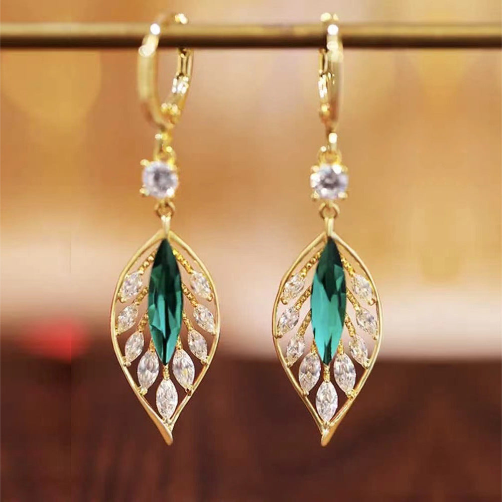 Diamond Tassel Female Temperamental Long Eardrops Earrings