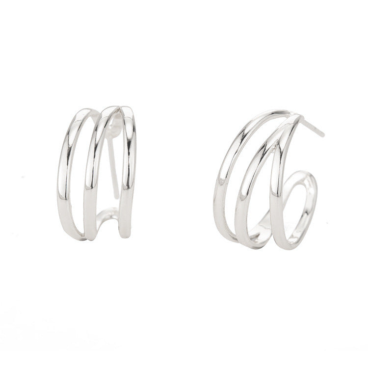 Cool Classy Golden Geometric Personalized Simple Stud Earrings