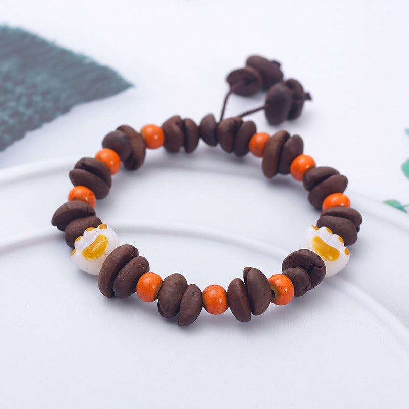 Natural Handmade Real Coffee Bean Stone Passion Bracelets
