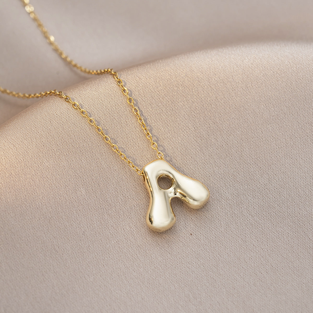 Female Glossy Balloon Bubble Cute Chubby English Letters Temperament Clavicle Necklace