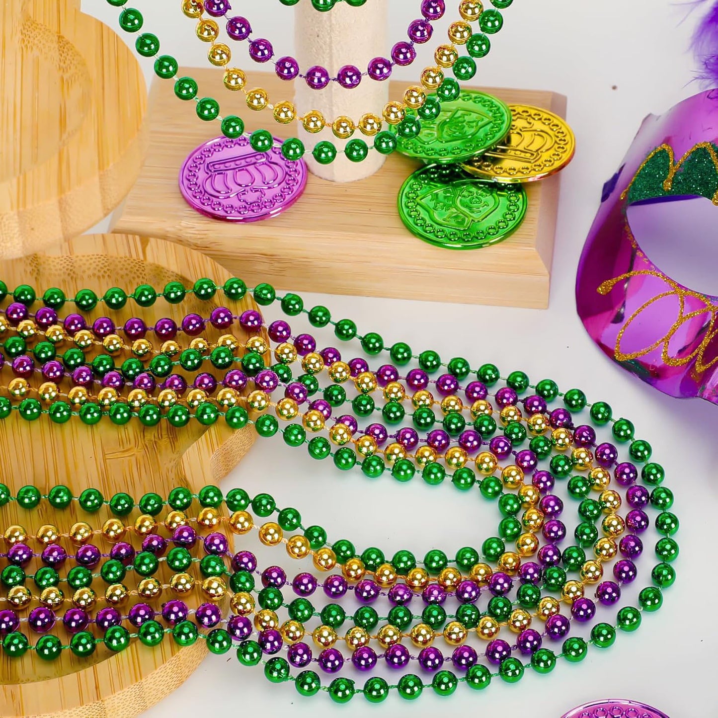 Independence Day Christmas String Beads Color Plastic Bead Wedding Celebration Necklace