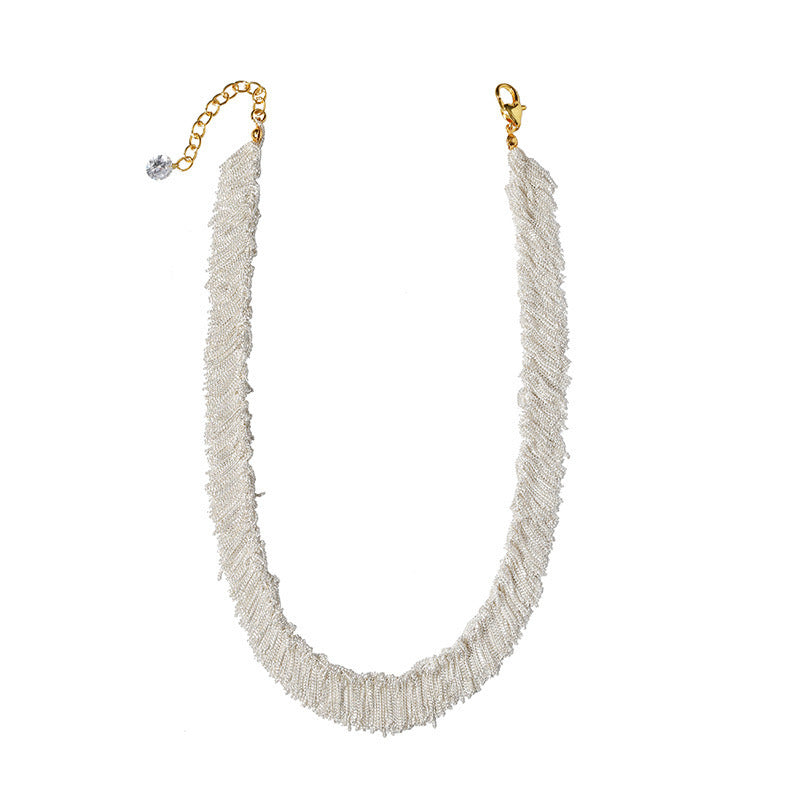Women's French Fashion Hand-woven Tassel Waterfall Cold Style Temperamental Minority Necklace