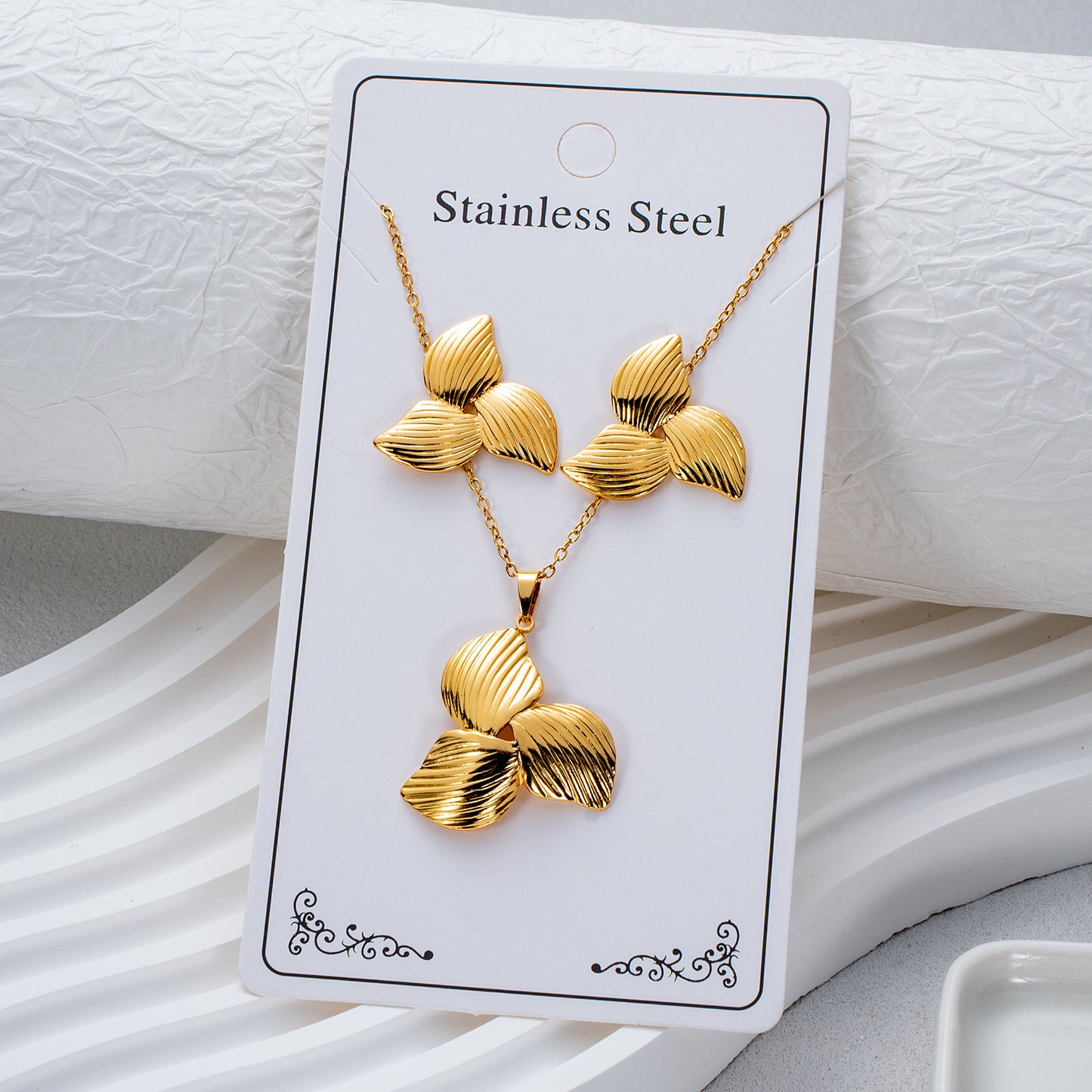 Fashion Personality Stainless Steel Light Luxury Jewelry Set