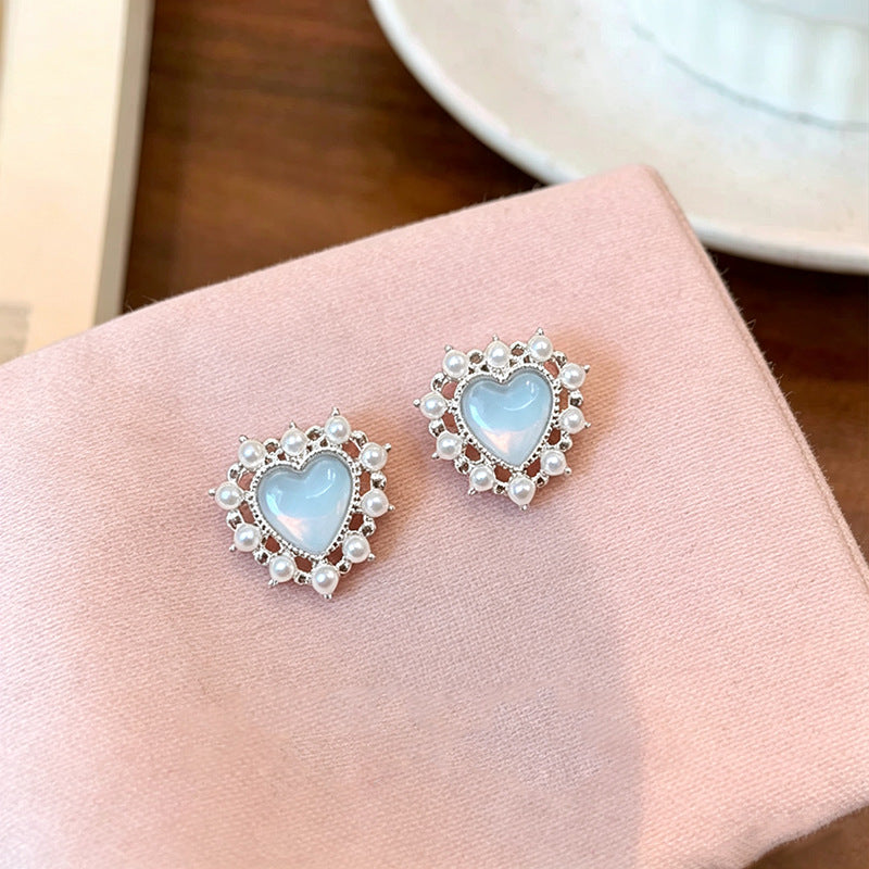 Women's Sparking Zirconium Pearl Light Luxury High-grade Unique Beautiful Stud Earrings