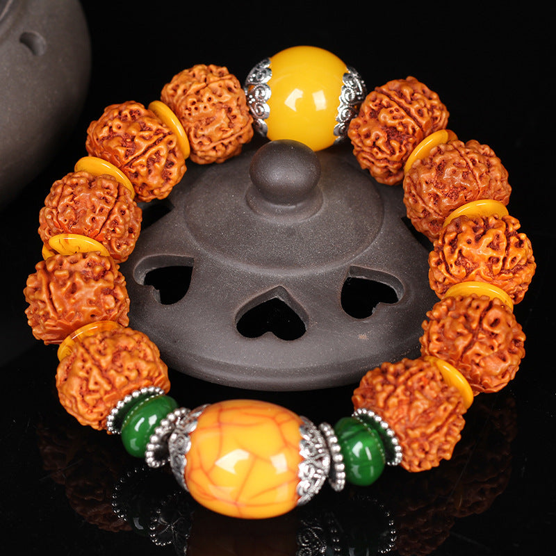 Men's Style Natural Bodhi Seeds Prayer Beads National Bracelet