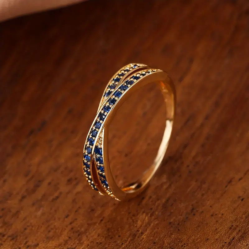 Women's & Men's Unique Cross Shape Design Micro Inlaid Zircon Rings