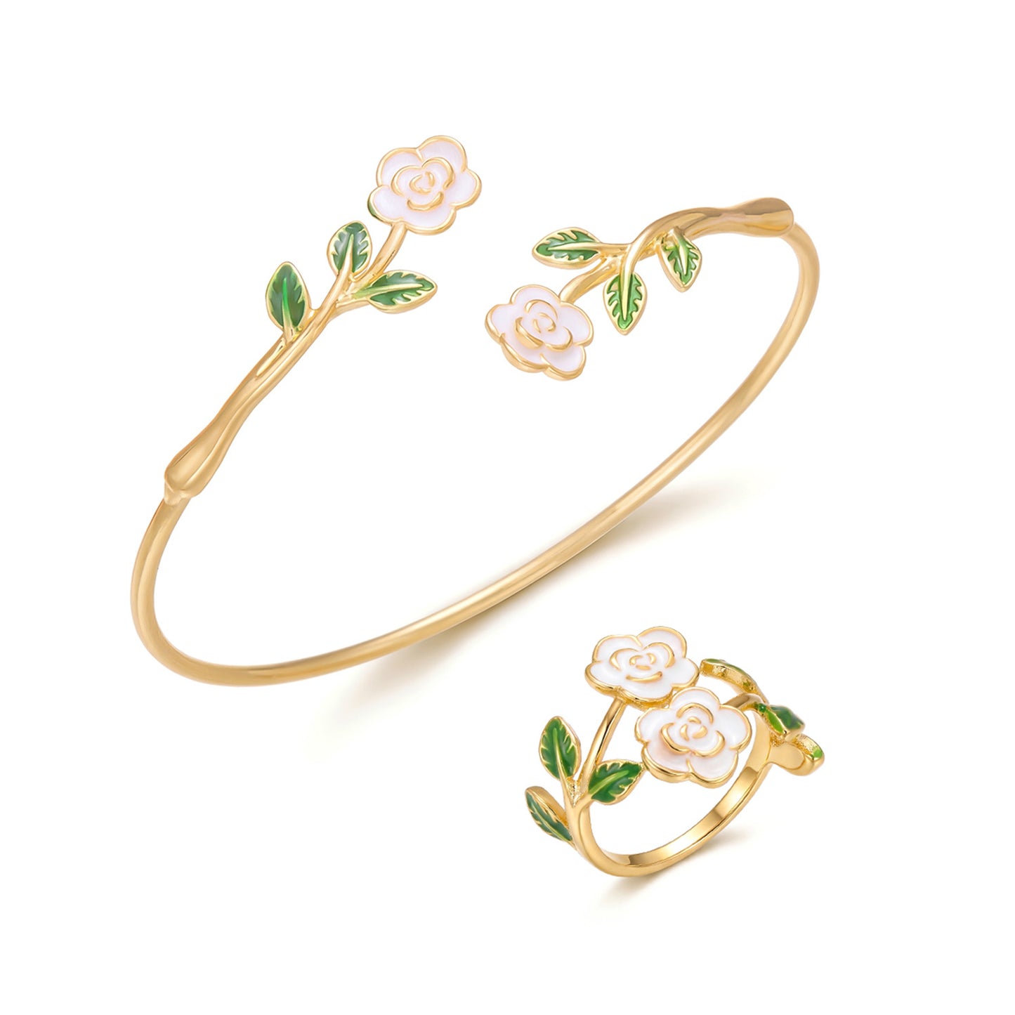 French Romantic Oil Dripping Red Rose Flower Design Light Luxury Bracelets