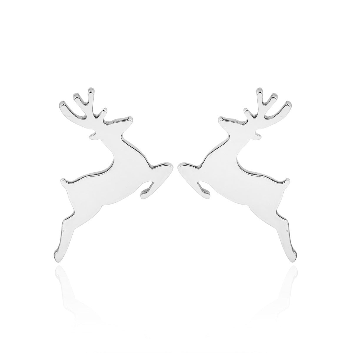 Fashion Flying Deer Head Brush Paper Crane Earrings