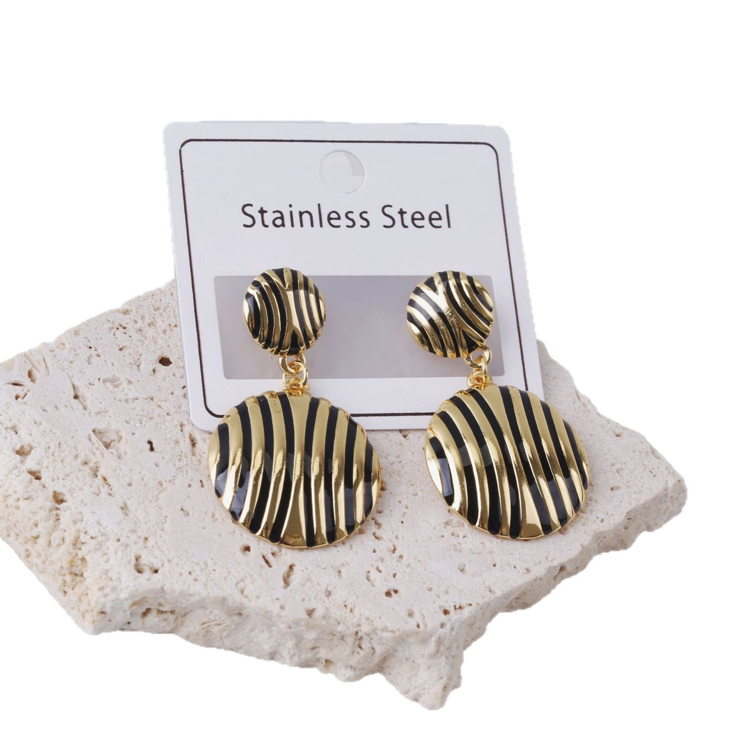 Women's Stainless Steel White Imitation Pearl Drip Glazed Flower High-grade Earrings