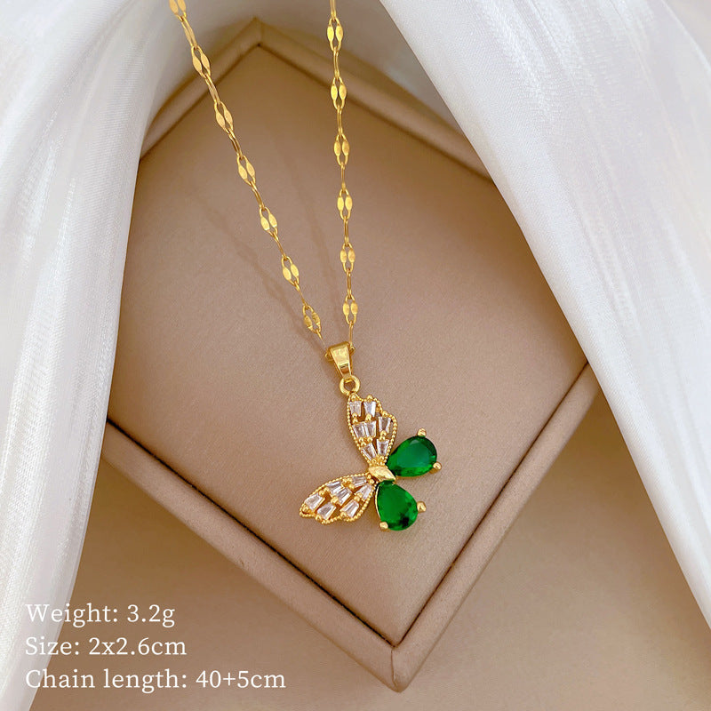 Hollow Butterfly Suite Light Luxury Micro Inlaid Graceful Personality Banquet Earrings
