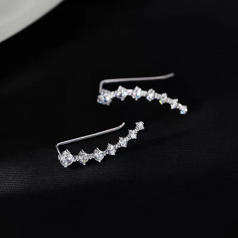 Women's Zircon Sier Needle Light Luxury Minority Design Sense Stud Earrings
