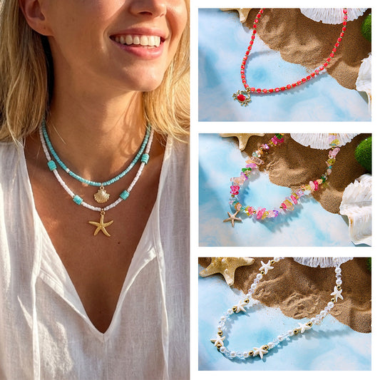Fashion Natural Stone Beaded Fresh Niche Necklace