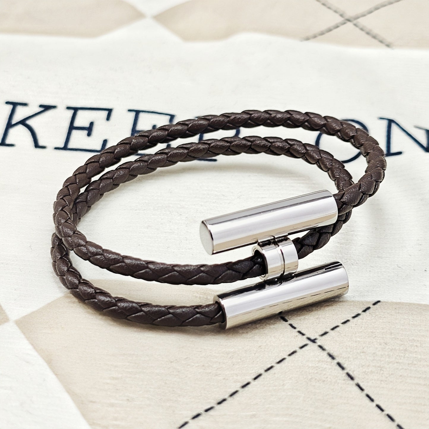 Women's & Men's Steel Leather Rope Woven Hand Strap Bracelets