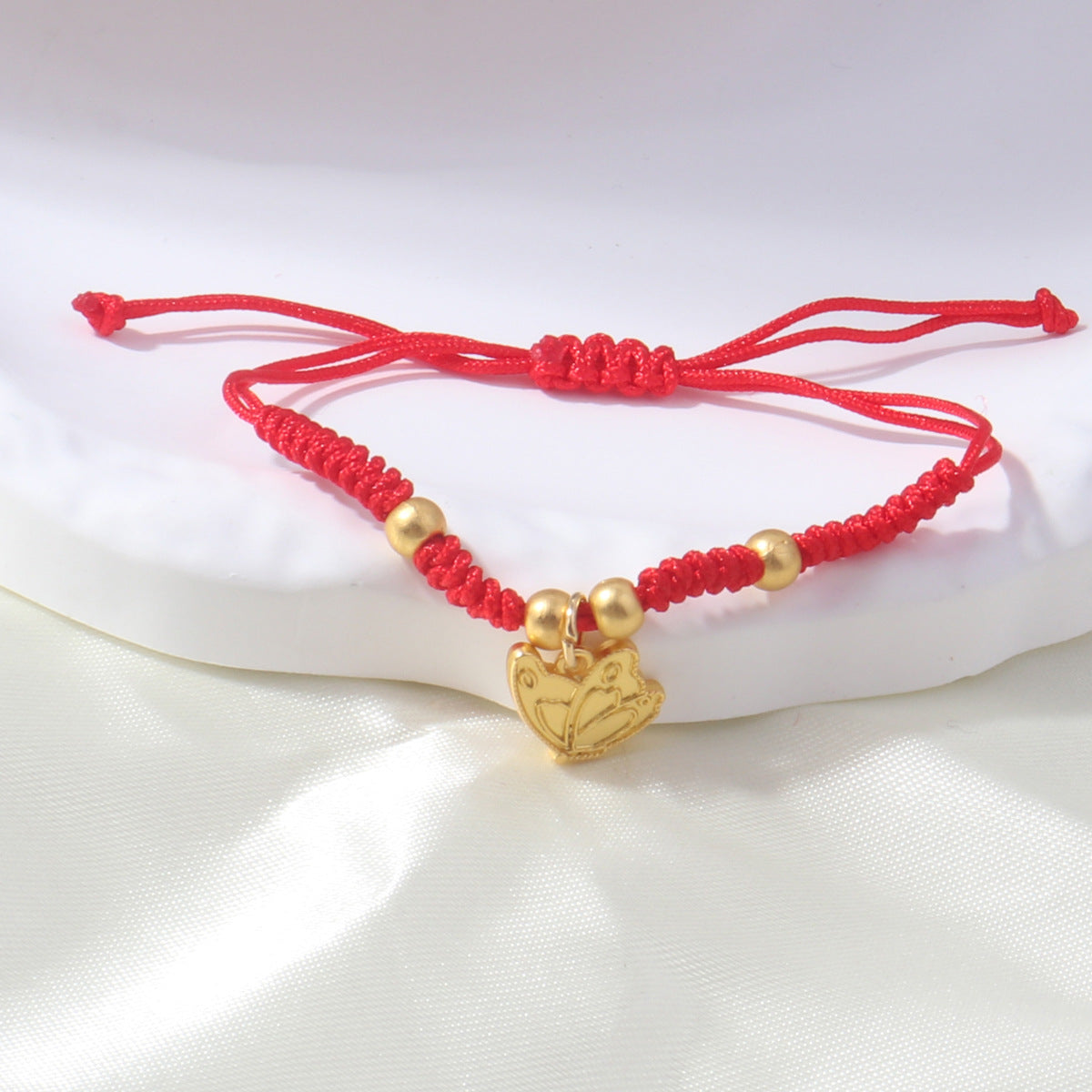 Braided Red Rope Auspicious Language Butterfly Fortune Cat Safe Joy Bracelets