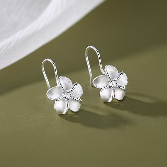 Flower High-grade Personality Inlaid Flowers Ear Earrings