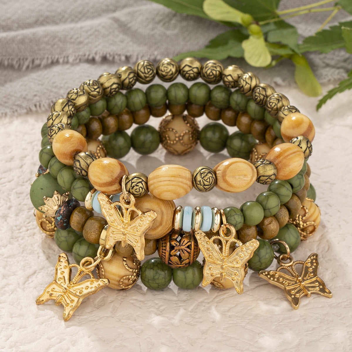 Women's Fashion Bohemian Style Wooden Bead Beaded Creative Bracelets