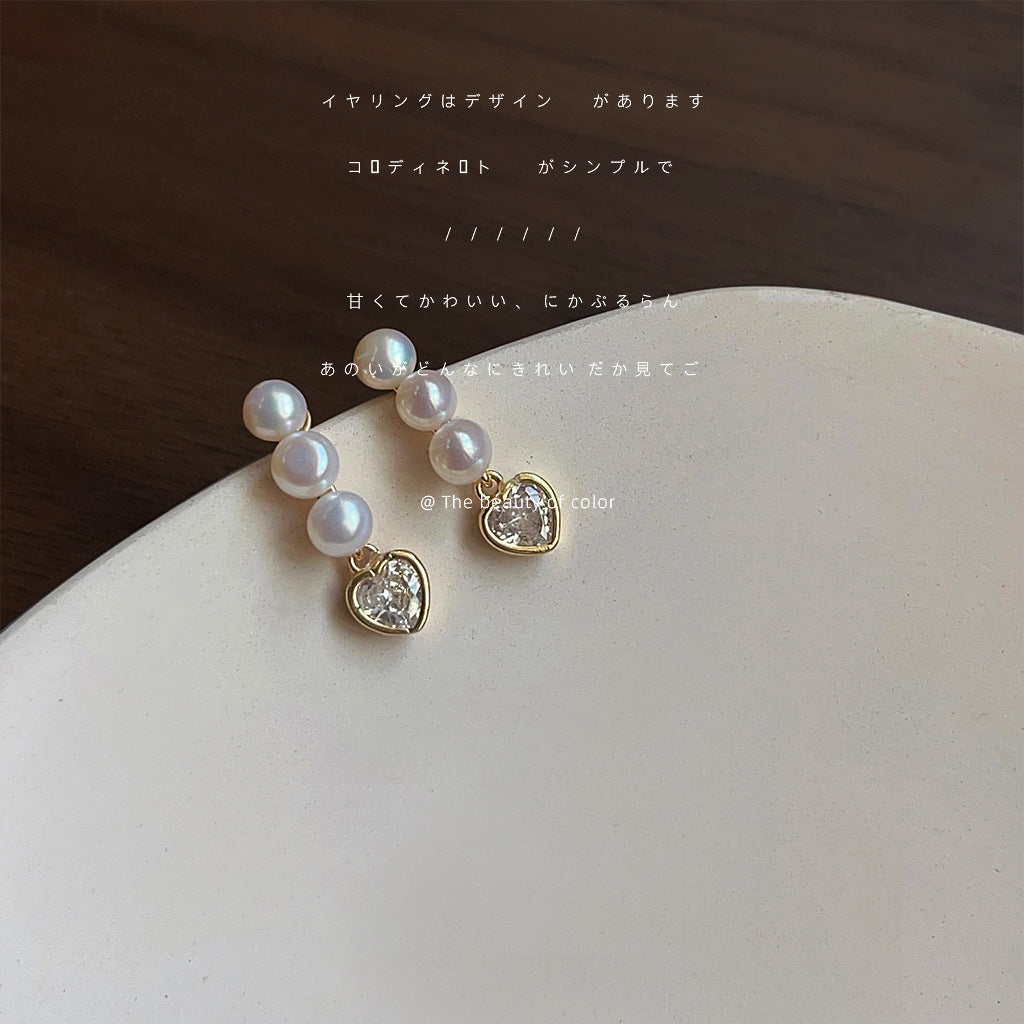 Inlaid Zircon High-grade Affordable Luxury Fashion Sier-plated Pin Stud Earrings