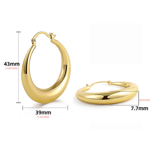 Steel Golden Smooth Hollow Simplicity Exaggeration Earrings