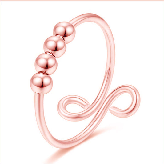 Micro Beads Rotatable Ball Anxiety Decompression Rings