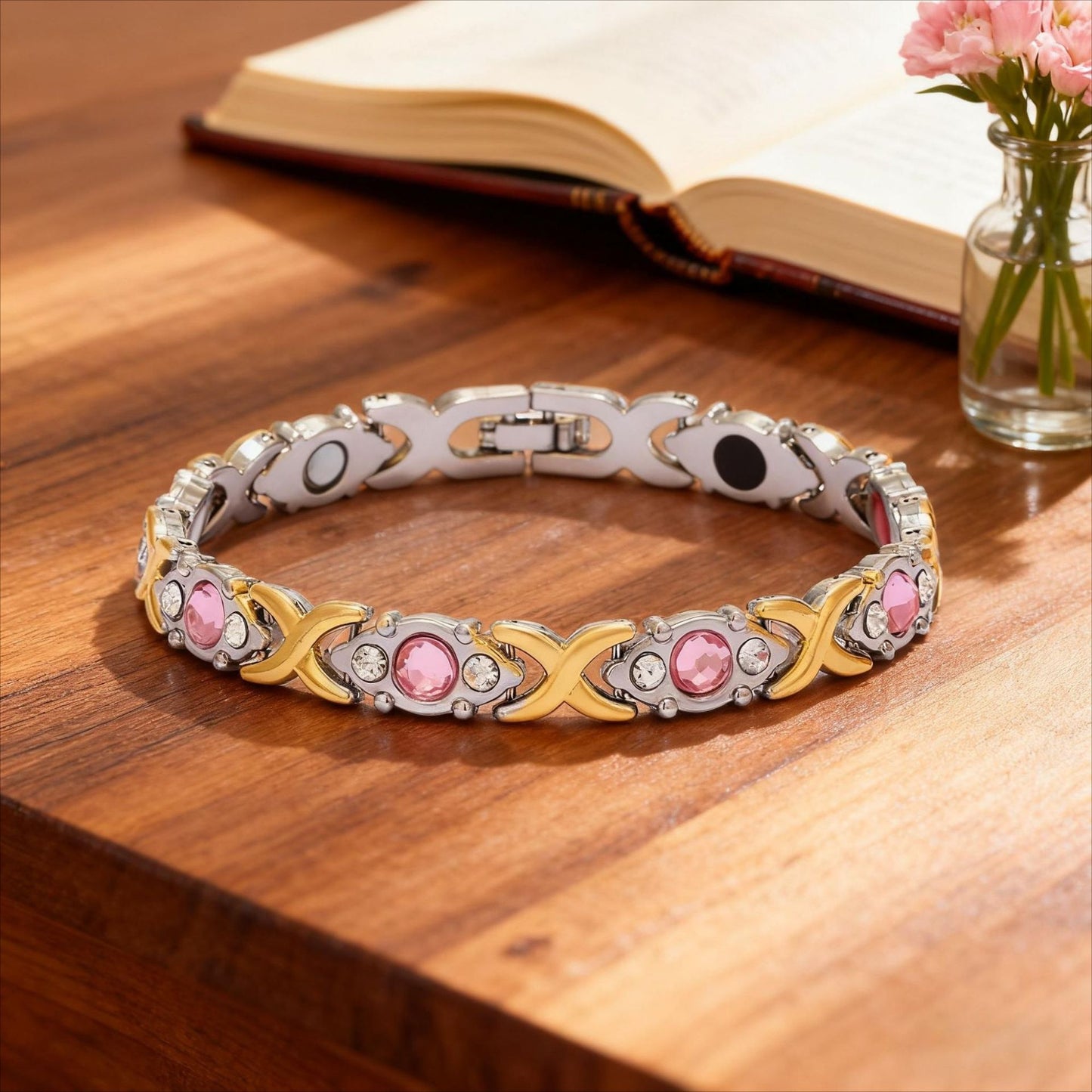Women's Fashion Detachable Cross Magnet Diamond Magnetic Bracelet