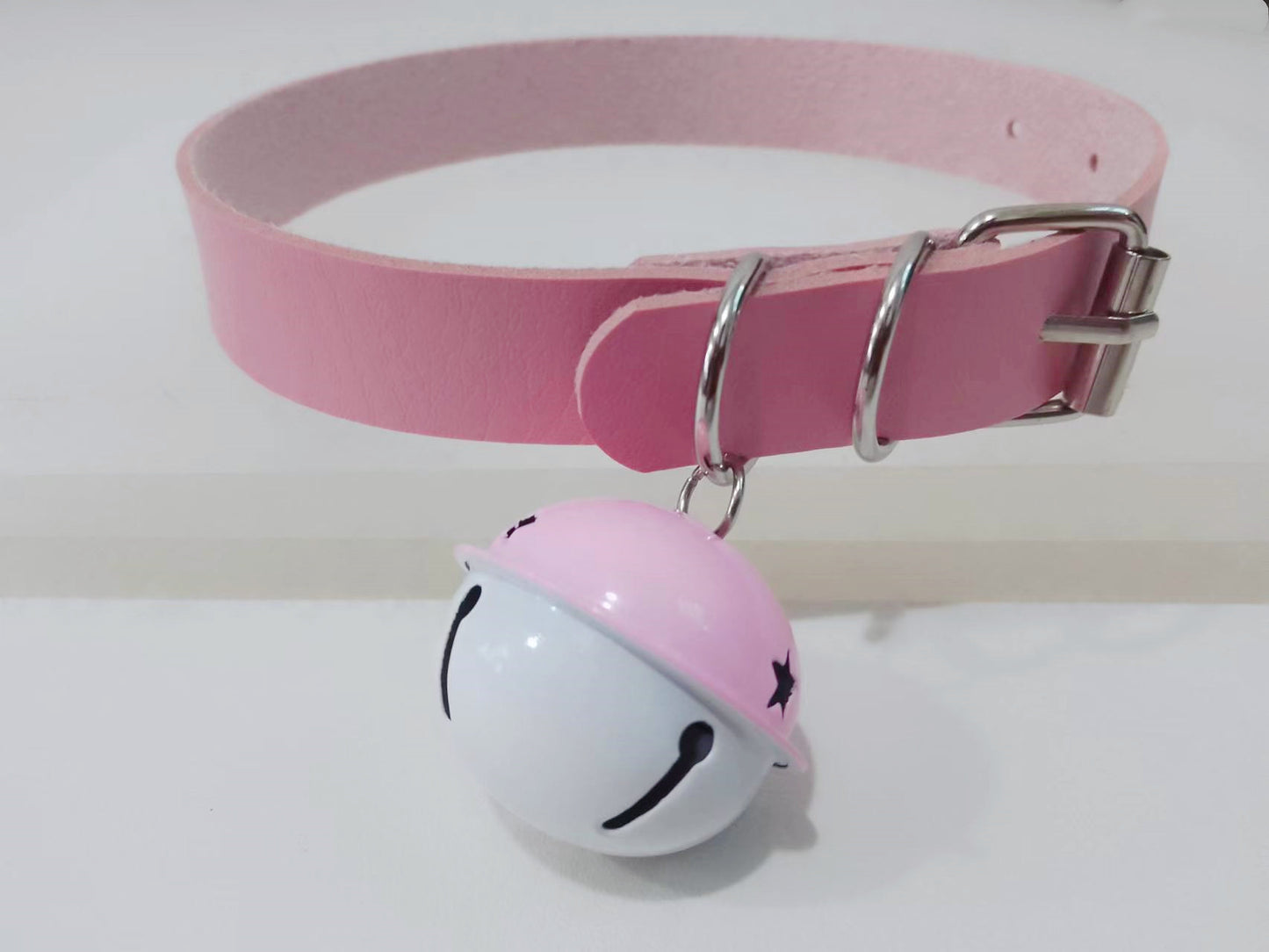Big Bell Leather Neck Maid Style Drag Collar