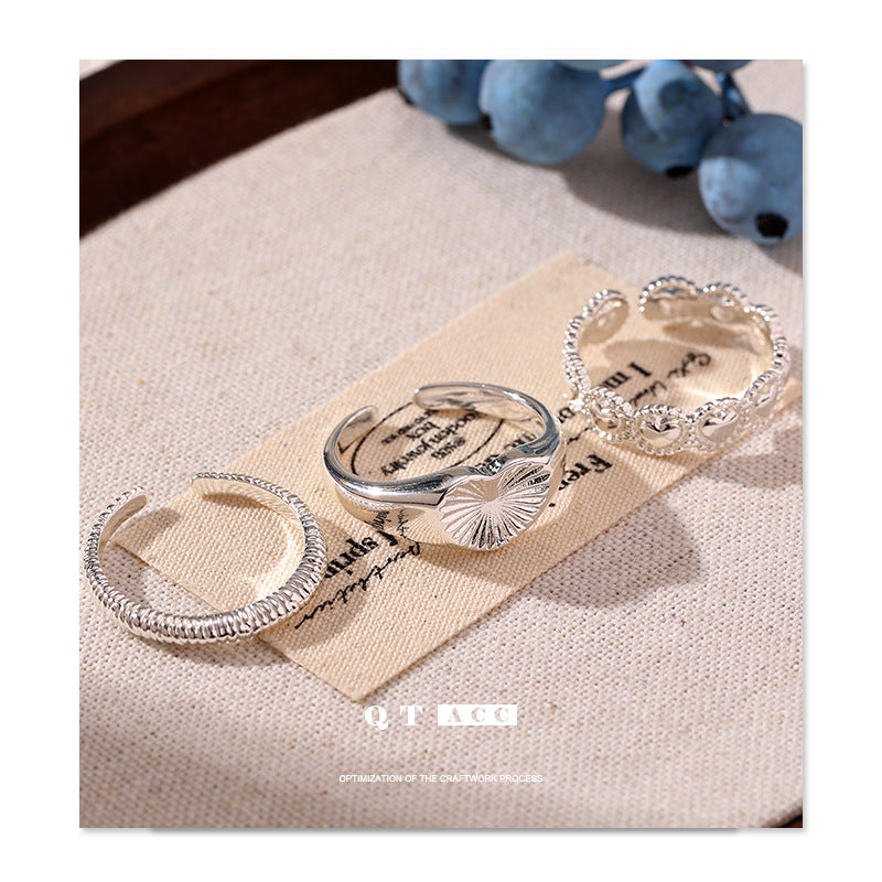 Commuter Design Slim Adjustable Opening Love Heart-shaped Ring