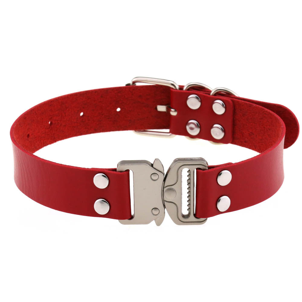 Simple Release Buckle Clavicle Creative Classic Pin Leather Collar