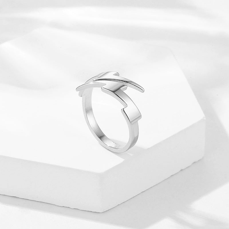 Men's Titanium Steel Lightning Hip Hop Boyfriend Style Stainless Rings