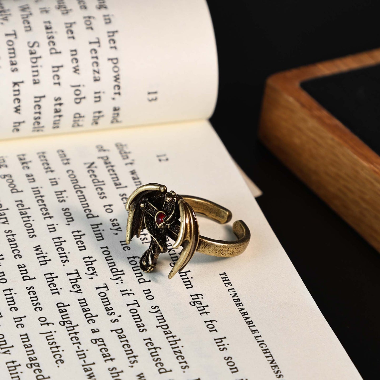 Distressed Style Twin Artistic Retro Matte Ring