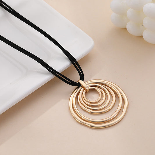 Irregular Five Petal Flower Hollow Shaped Love Alloy Necklace