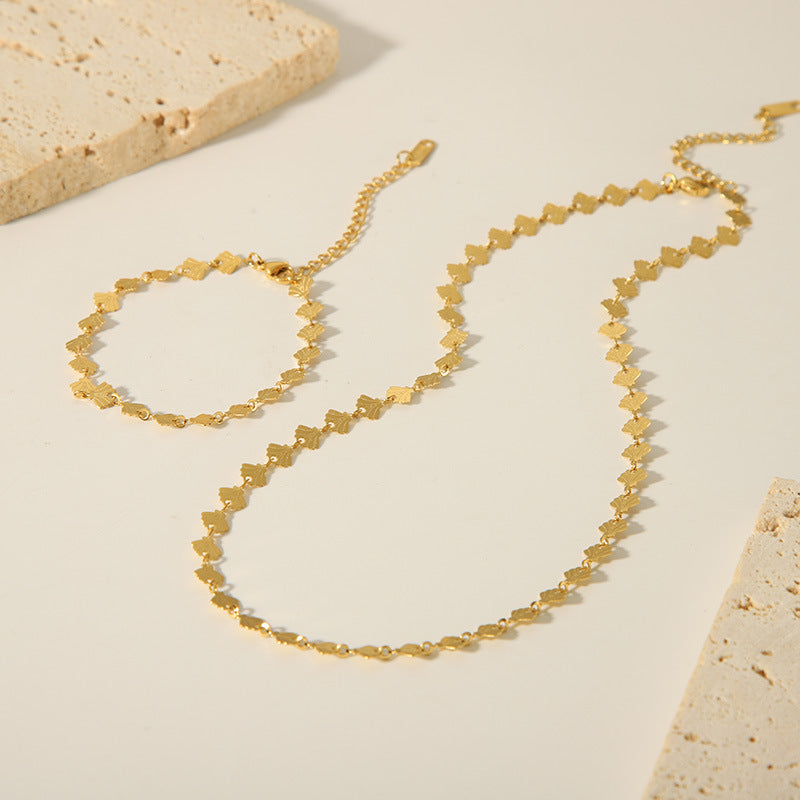 Women's Design Stainless Steel Gold-plated High-grade Titanium Necklace
