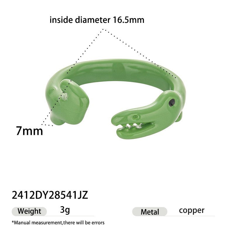 Niche Dopamine Animal Handmade Dripping Oil Cold Enamel Hand Ring
