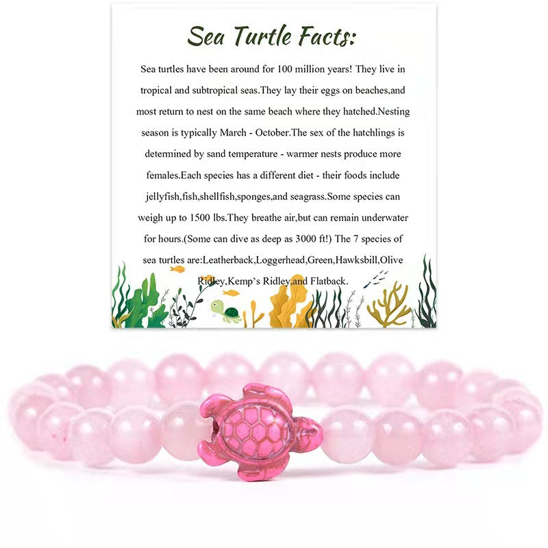 Turtle Turquoise Volcanic Rock White Beads Bracelets