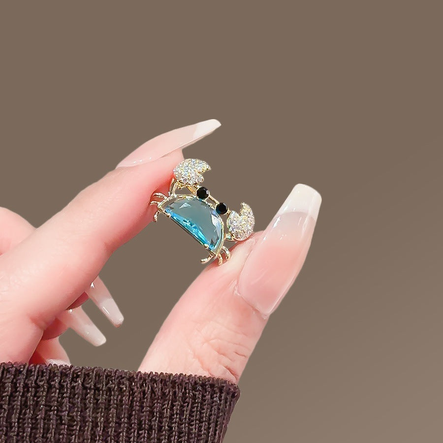 Summer Vacation Style Exquisite Inlaid Stone Blue Brooches