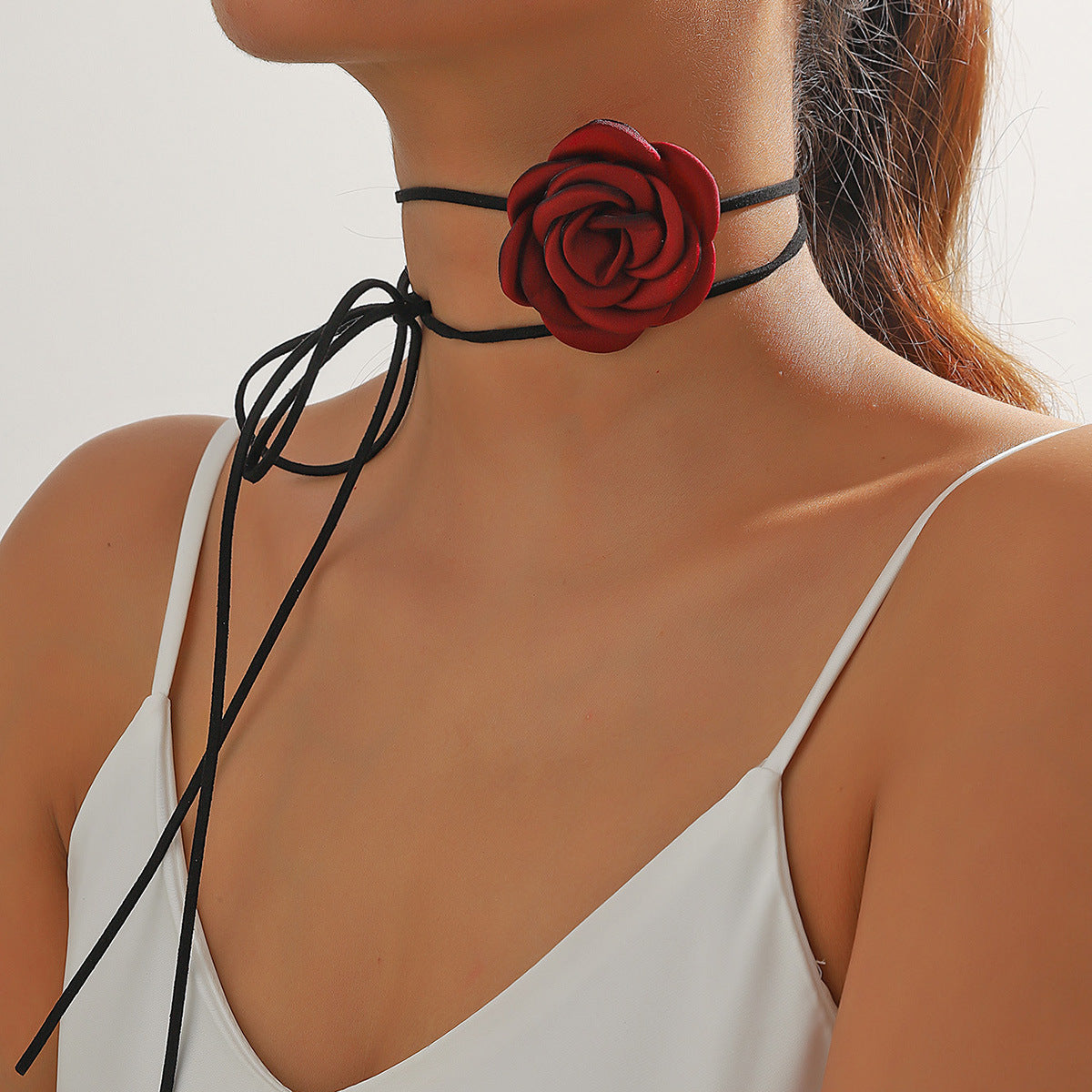 Black Beige Wine Red White Flower Vintage Court Collar
