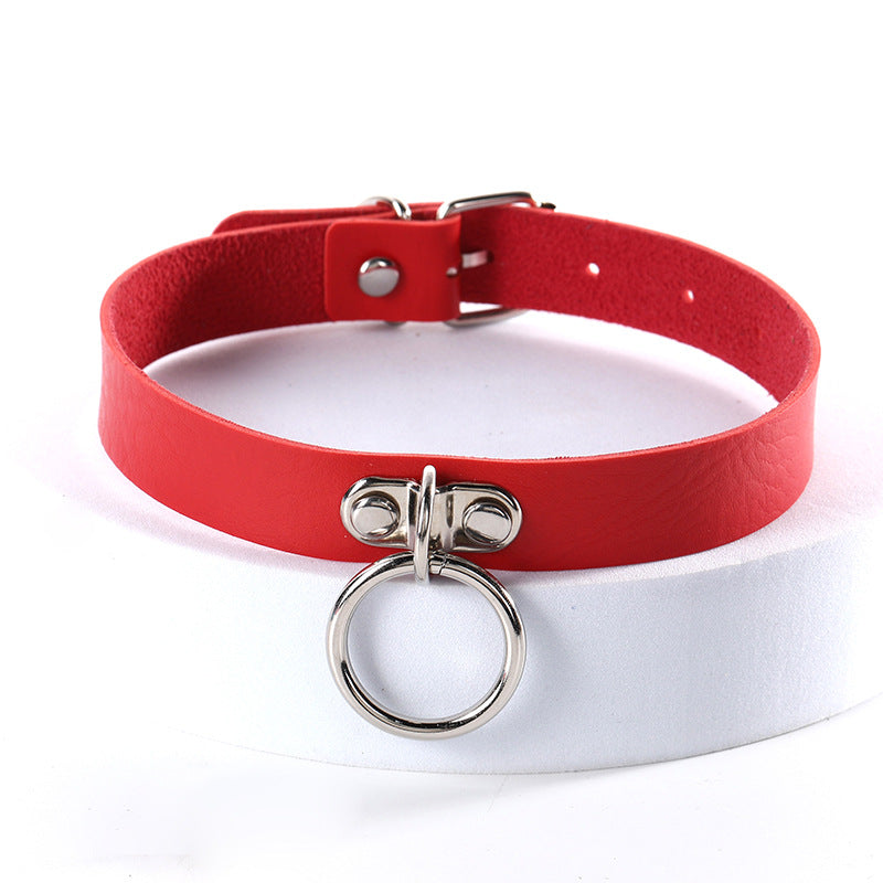 Women's Nightclub Hip Hop Double Leather Neck Collar