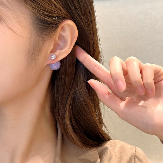 Bow Female Refined Wild Front Back Tassel Big Stud Earrings